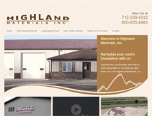Tablet Screenshot of highlandmaterials.com